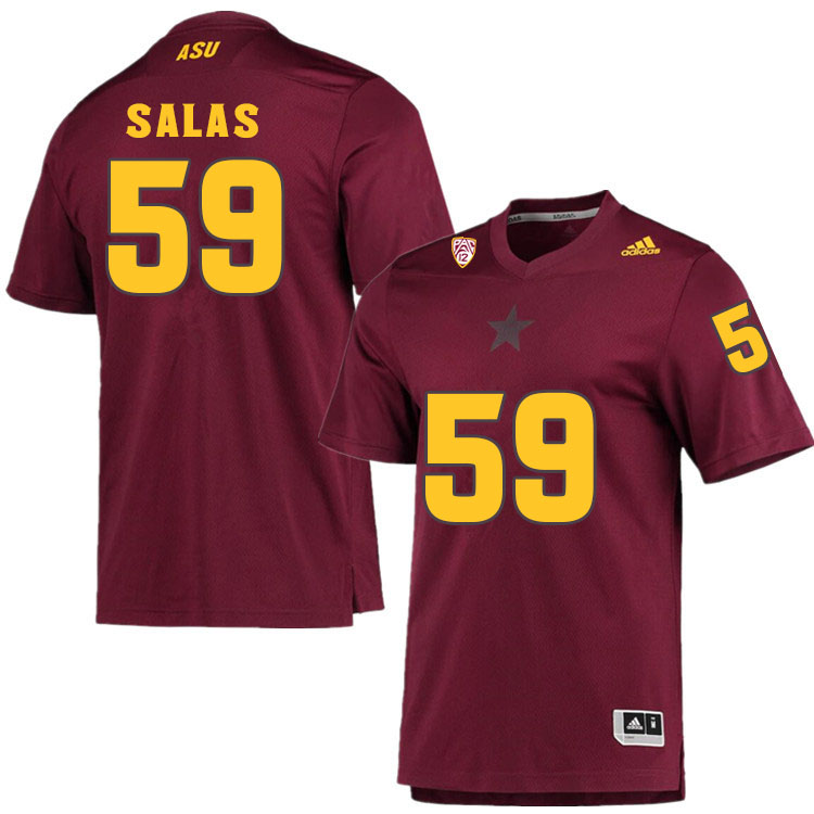 Men #59 Marco SalasArizona State Sun Devils College Football Jerseys Sale-Maroon - Click Image to Close